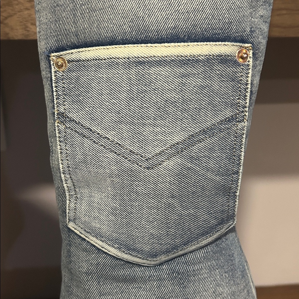 Cape Robbin Salina Light Blue Denim Heeled Boots new in box size 6 - Picture 2 of 13